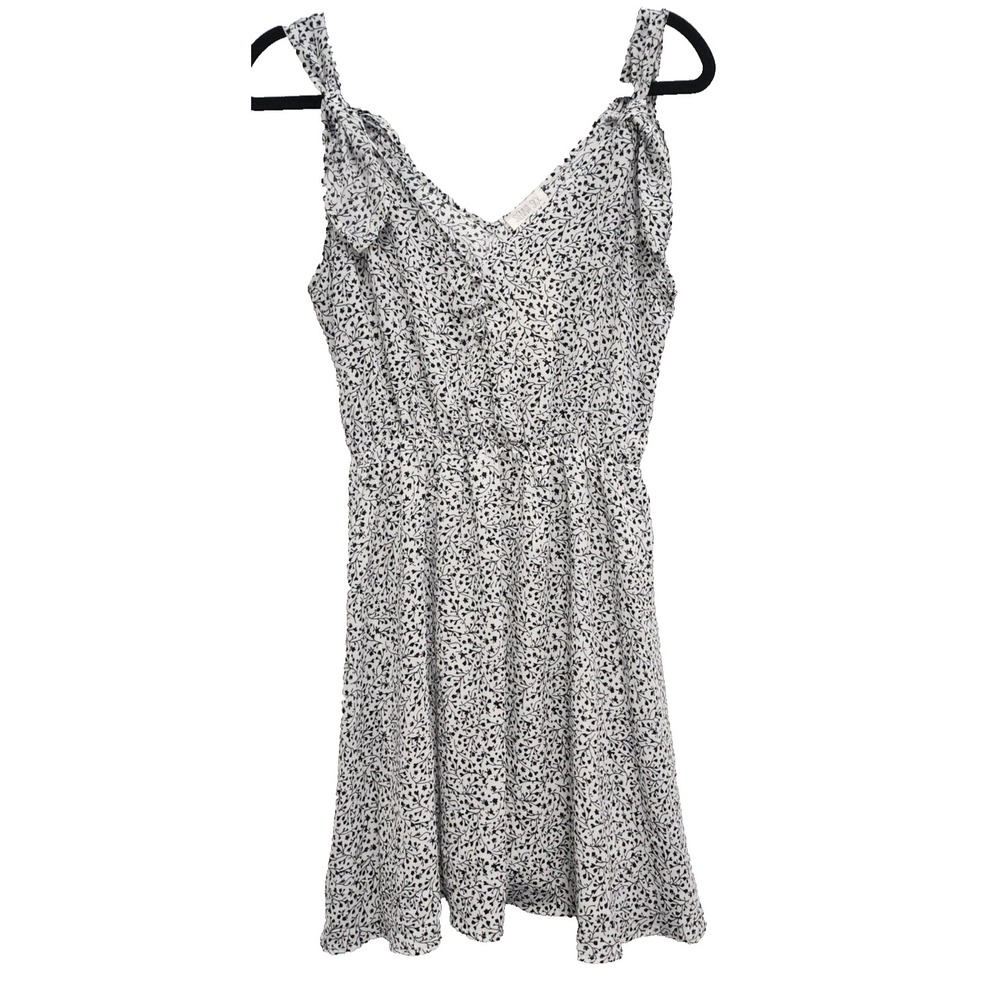 Sienna Sky Womens Dress Small White Black Floral Sleeveless Preppy Romantic NWT